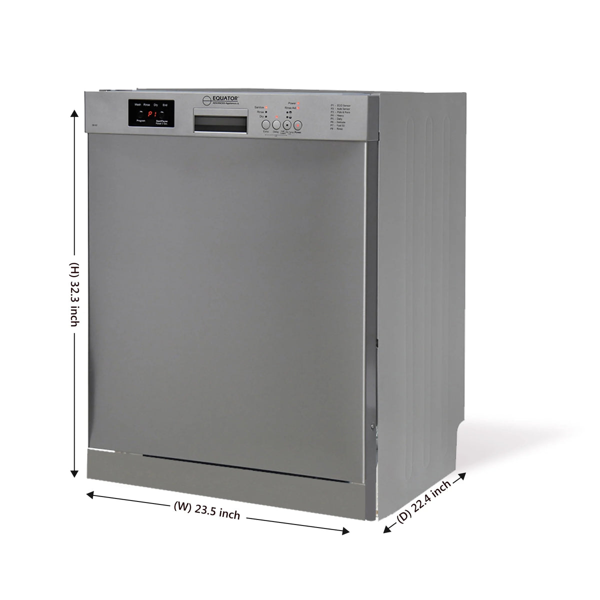 Equator 24" Built in 14 place Dishwasher in Stainless Energy Star Certfied, Quiet Operation and Advanced Santization