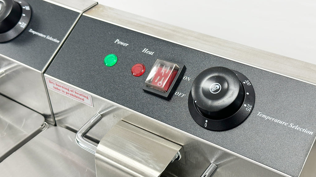 NSF 3500W Commercial Electric Countertop Fryer, Stainless Steel Commercial Deep Fryer, Dual Tank 12L