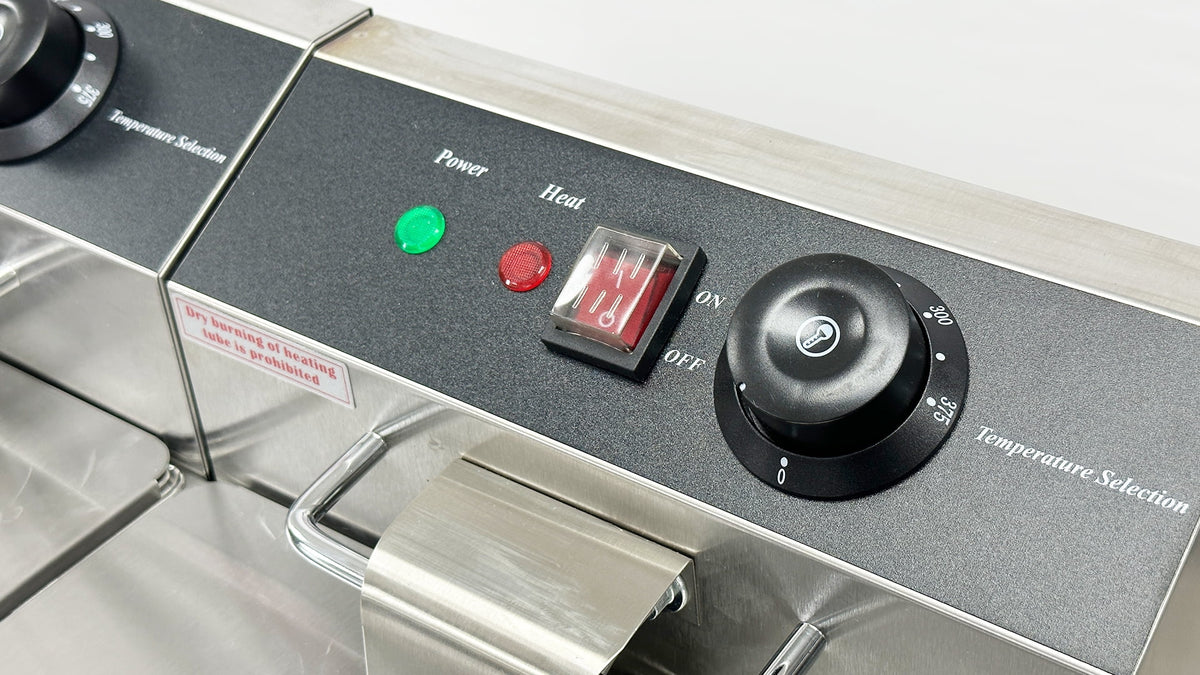 NSF 3500W Commercial Electric Countertop Fryer, Stainless Steel Commercial Deep Fryer, Dual Tank 12L