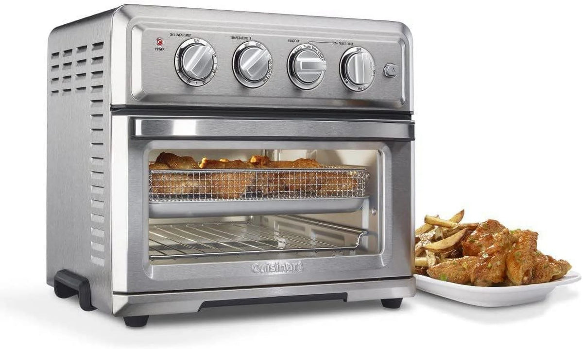 Air Fryer + Convection Toaster Oven by Wangxin, 7-1 Oven with Bake, Grill, Broil & Warm Options, Stainless Steel, TOA-60