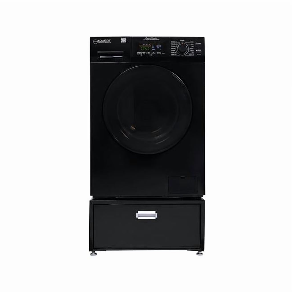 All-in-one Washer Dryer Ventless BUILTIN 0-CLEARANCE 15lbs 110V 1400RPM+Pedestal