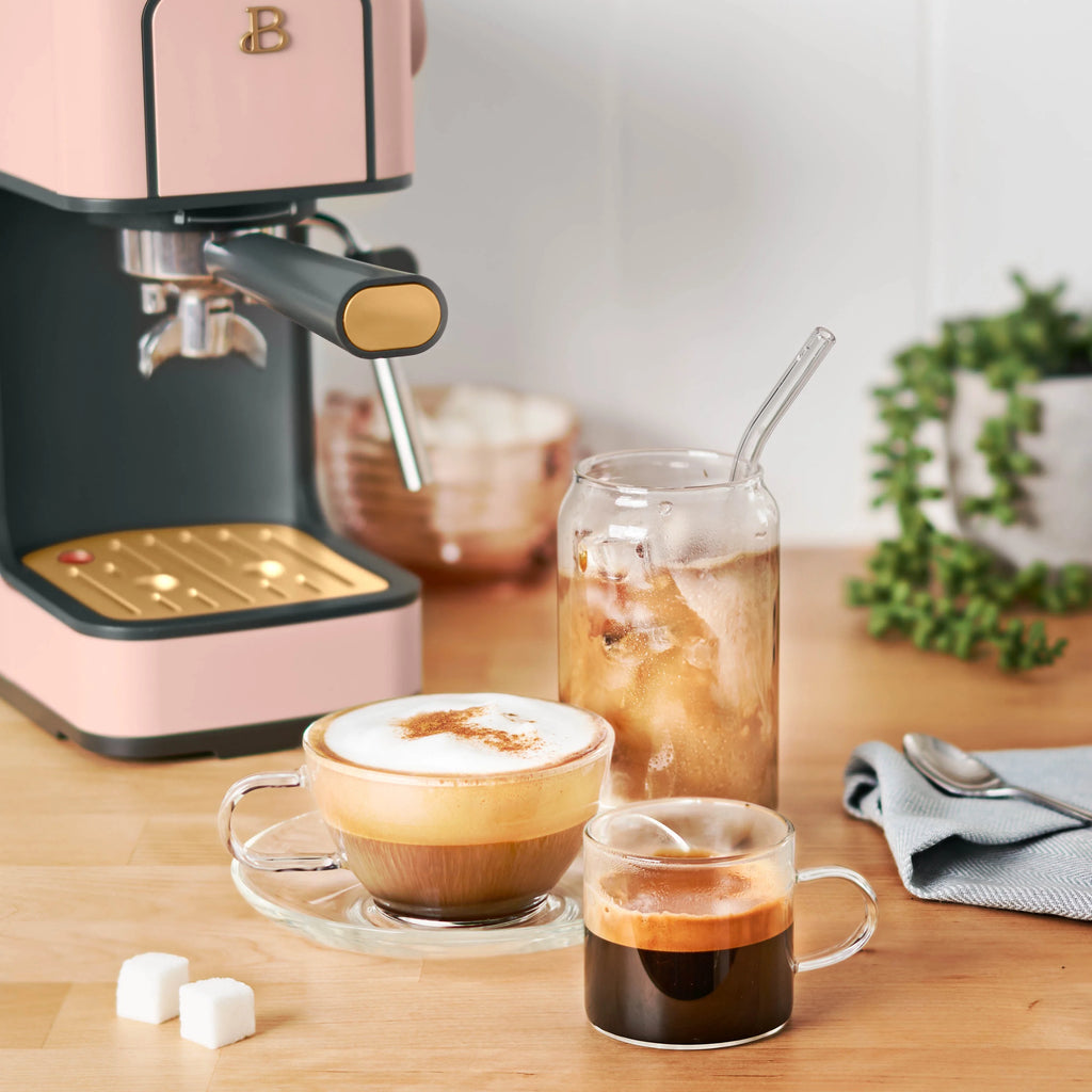Beautiful Slim Espresso Machine with 20-Bar Pressure, Black Sesame by Drew Barrymore