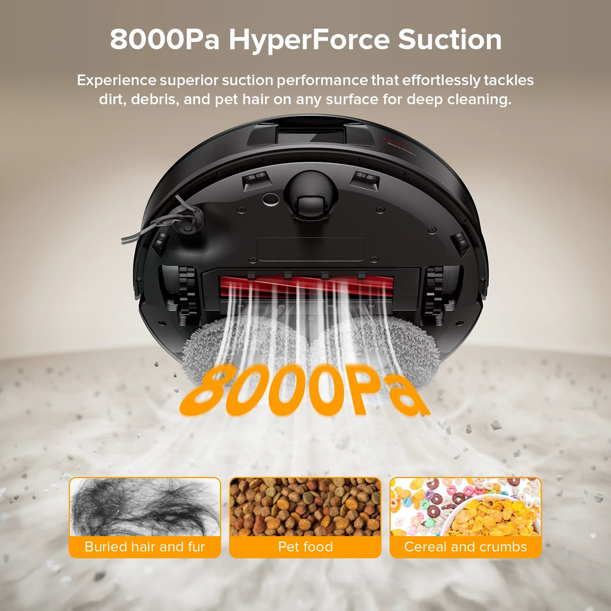Roborock Qrevo Series Robot Vacuum and Mop, Auto Mop Washing&Drying, 8000Pa Suction, Self-Emptying, Anti-Tangle Brushes, Smart Obstacle Avoidance (QV 35A)