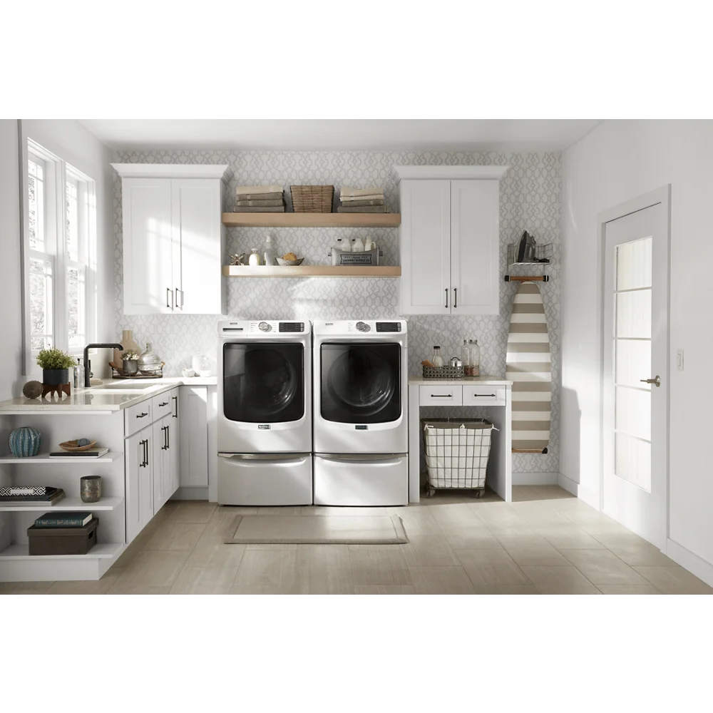 Maytag MED5630HW 7.3 Cu. Ft. White Front Load Electric Dryer with Extra Power and Quick Dry Cycle