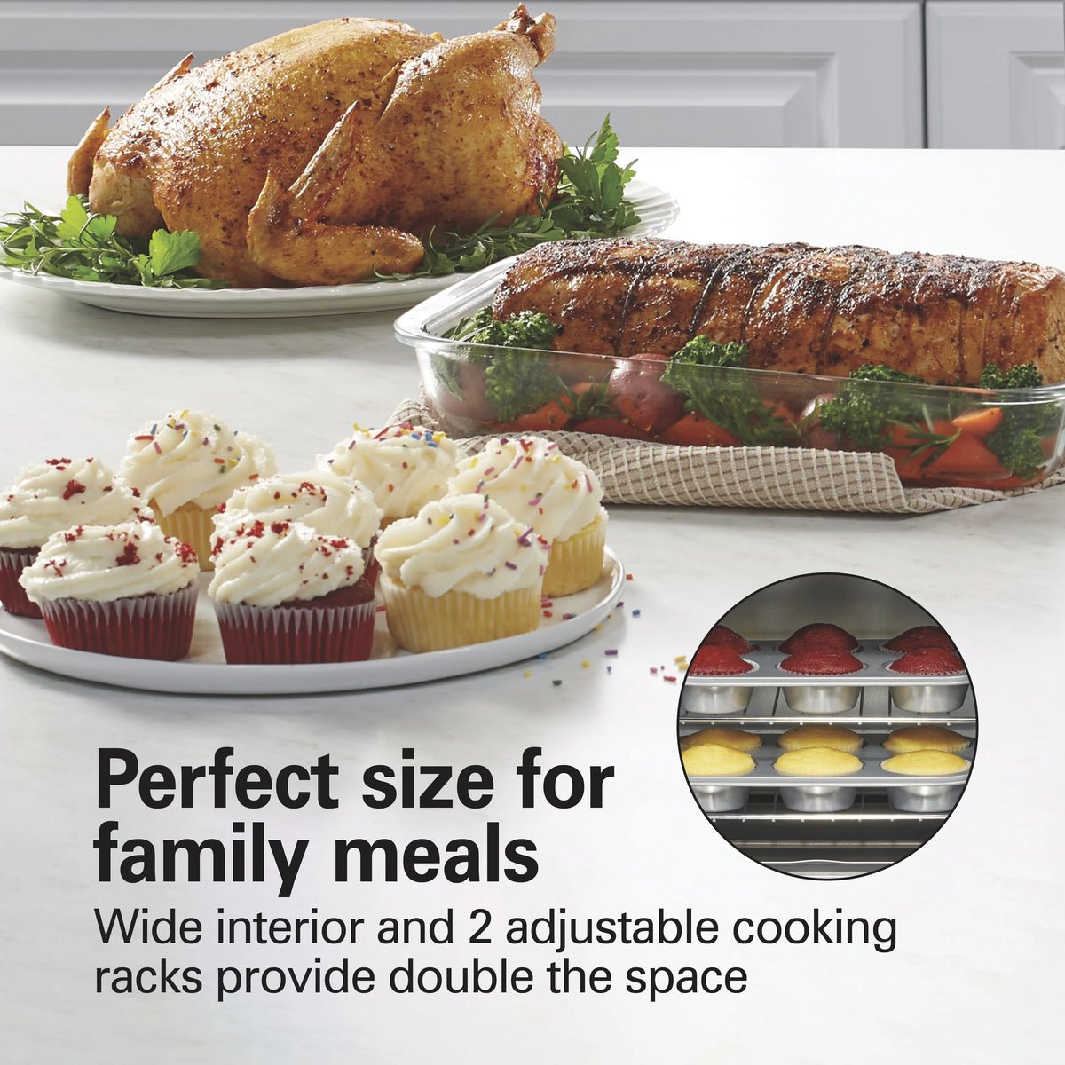 Hamilton Beach Countertop Toaster Oven with Convection & Rotisserie, Extra Large Capacity, Black