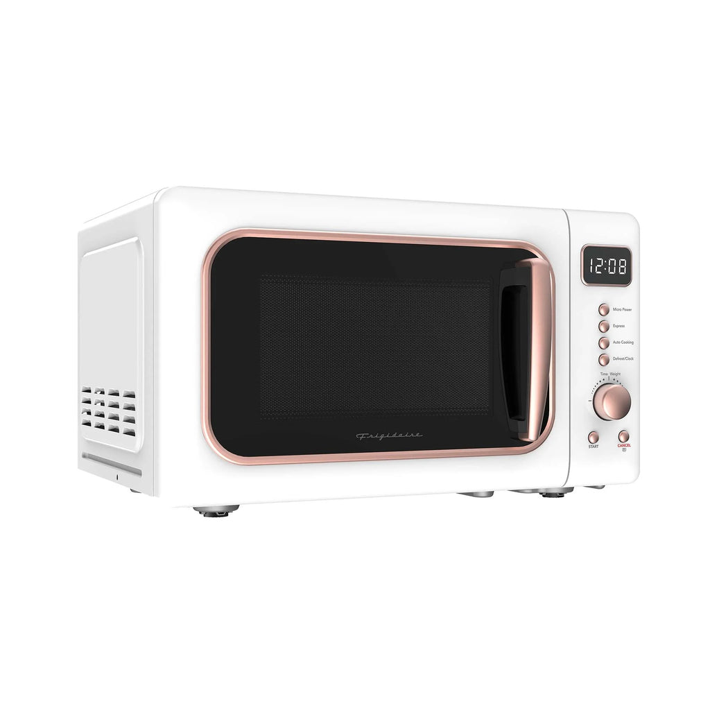 Frigidaire 0.7 Cu. Ft. Retro Countertop Microwave Oven, Black and Gold