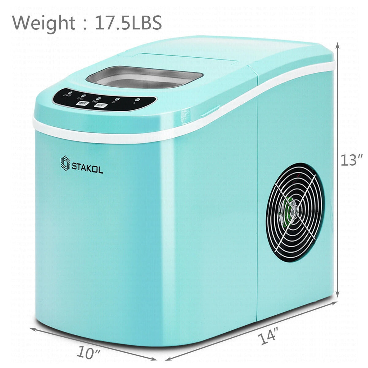 Costway Silver Portable Compact Electric Ice Maker Machine Mini Cube 26lb/Day