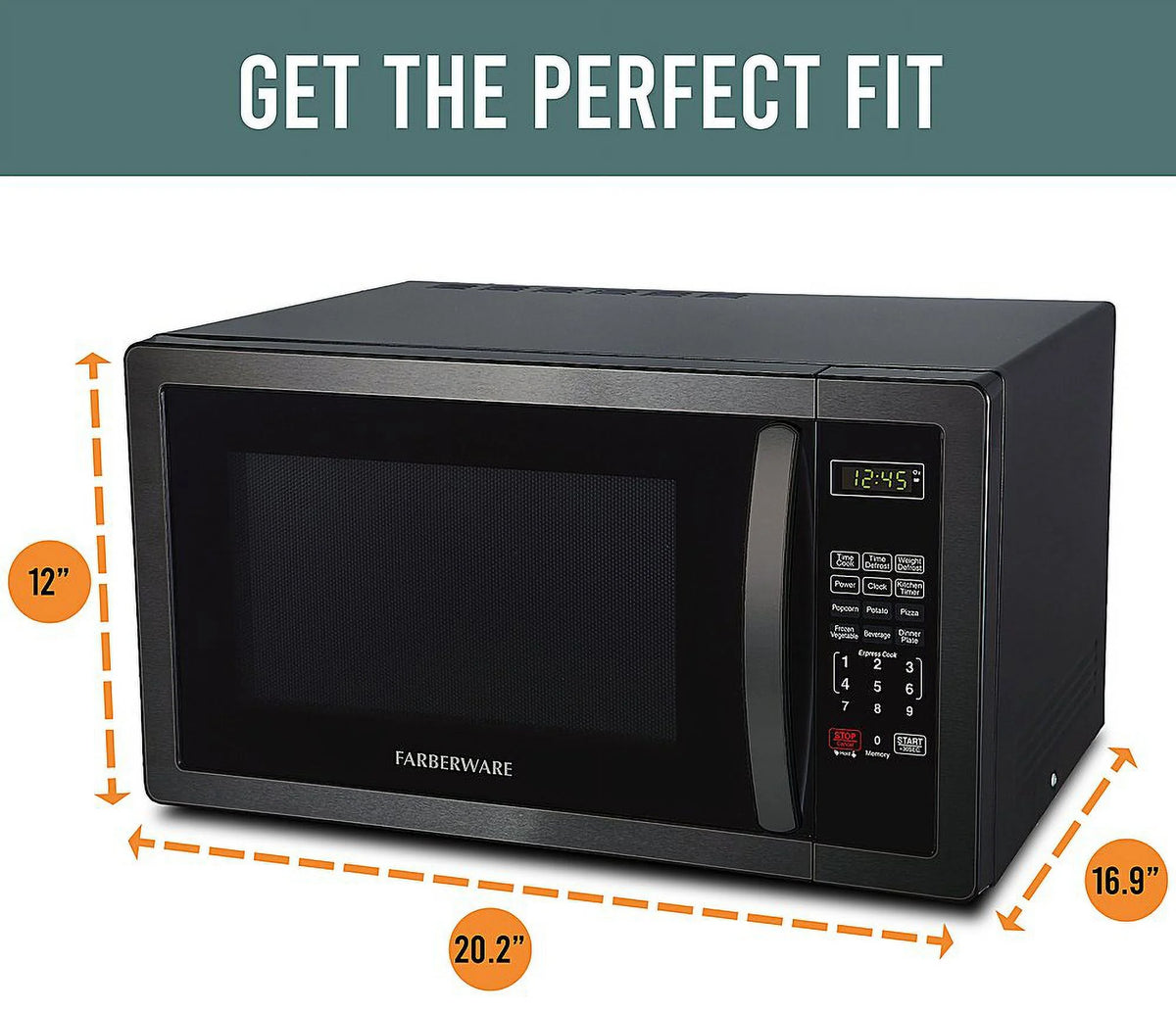 Classic 1.1 Cu. Ft. Countertop Microwave Oven - Black stainless steel