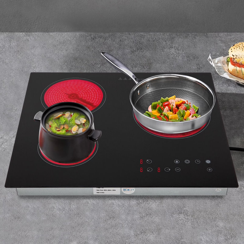 Electric Cooktop 24 inch Built-in Electric Stove Top 110V 2600W Knob Control