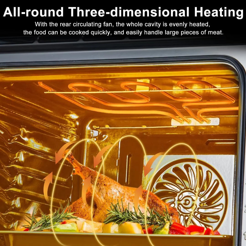 24" Electric Single Wall Oven, 2.5Cu.ft Built-in Electric Convection Oven with Air Frying Function, 8 Baking Modes, 3000W, 240V