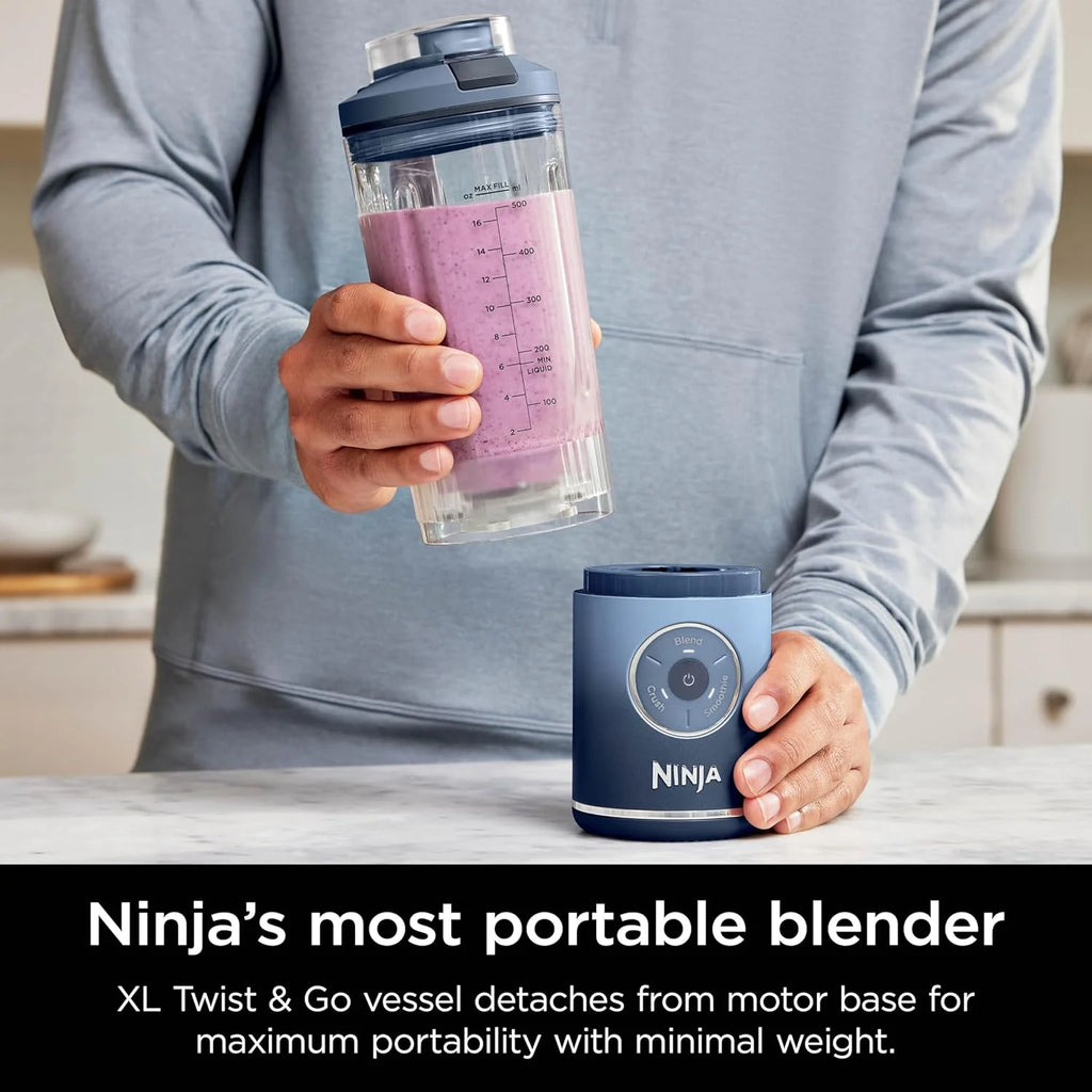 Restored Ninja BC251QRD Blast Max Personal Cordless Blender, 3 Programs, 22 oz. Twist & Go Vessel, Cherry (Refurbished)