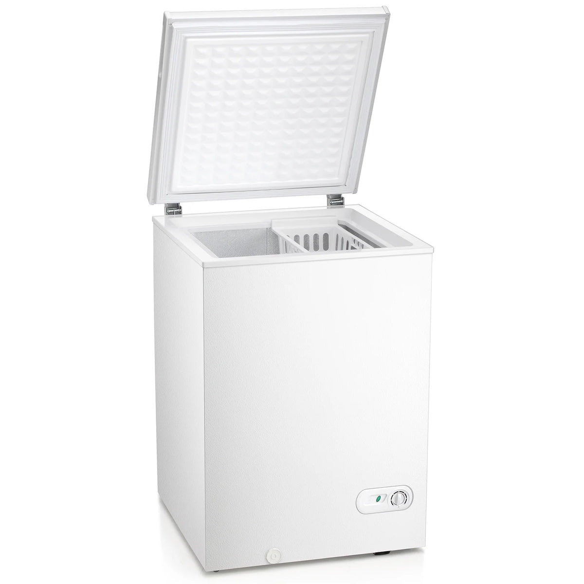 Moifoi 3.5 Cu.ft Chest Freezer w/ Removable Storage Basket & Top Open Door, Energy Saving, White