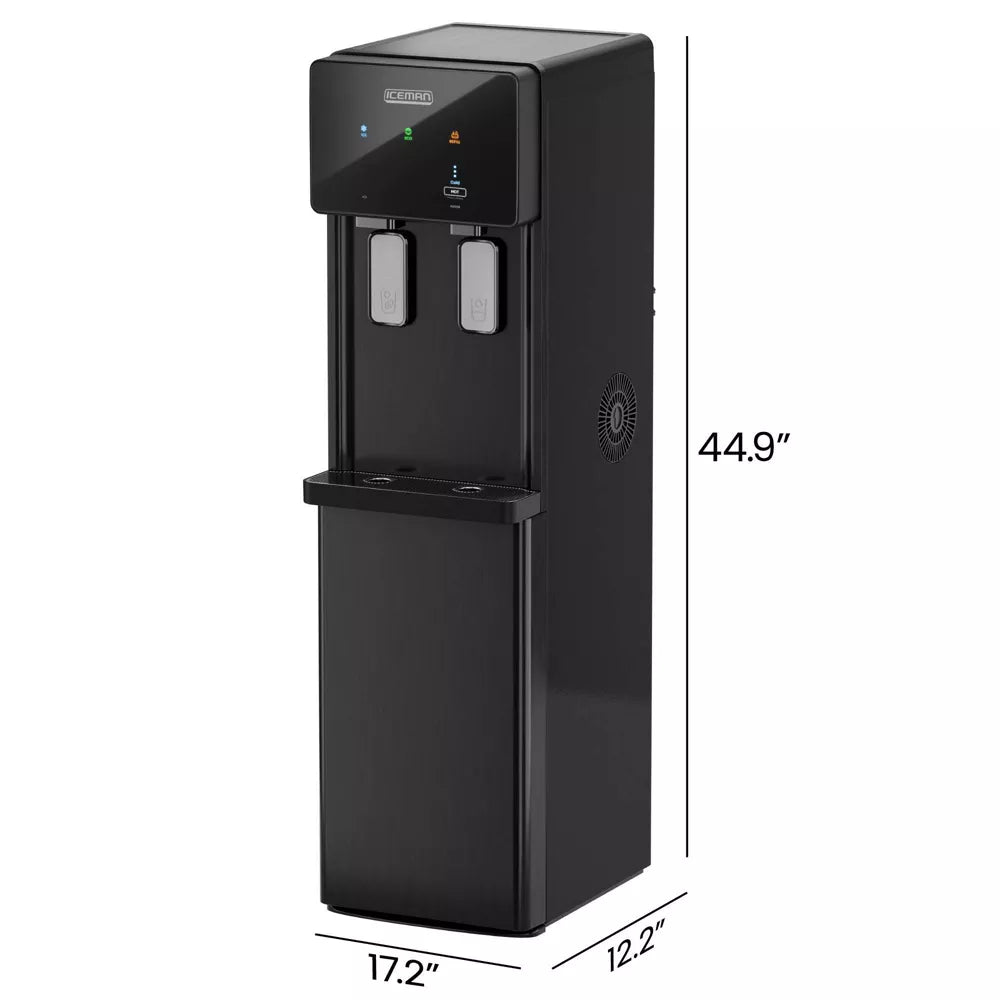 Iceman Ice Maker & Water Dispenser, Bottom-Loading for 1a??5 Gallon Bottles a?? Black