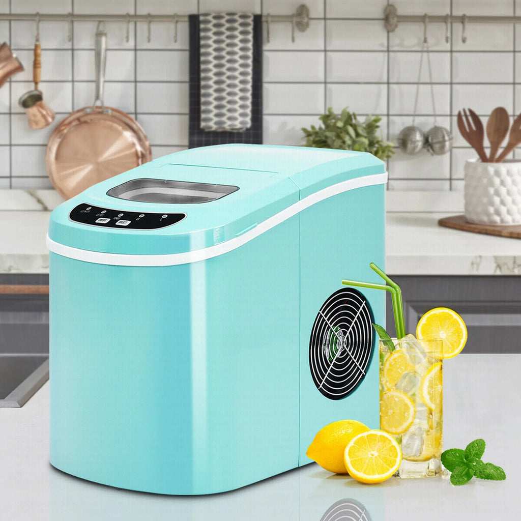 Costway Silver Portable Compact Electric Ice Maker Machine Mini Cube 26lb/Day