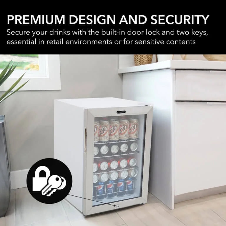 Whynter 24'' Beverage Refrigerator Cooler, 140 Cans Beverage Fridge, Built in or Freestanding Beverage Center with Stainless Steel Door