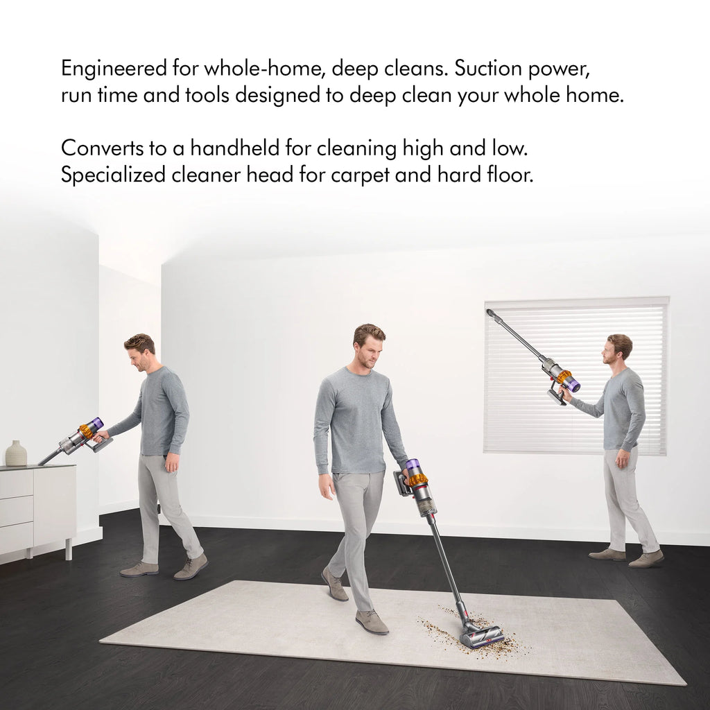 Restored Premium Dyson V15 Detect Total Clean Extra Cordless Vacuum | Yellow/Nickel (Refurbished)