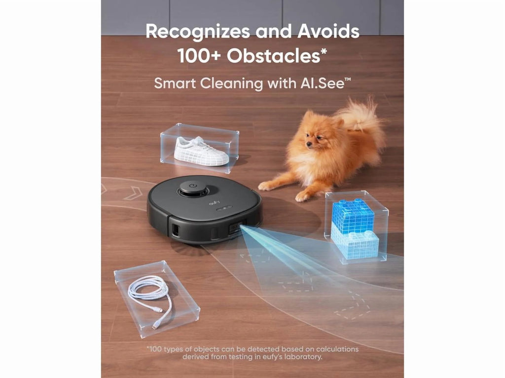 eufy X10 Pro Omni Robot Vacuum and Mop with 8,000 Pa Suction, Dual Mops with 12 mm Auto-Lift and Carpet Detection, AI Obstacle Avoidance, Auto Mop Washing, Auto Drying, Self-Emptying, Self-Refilling