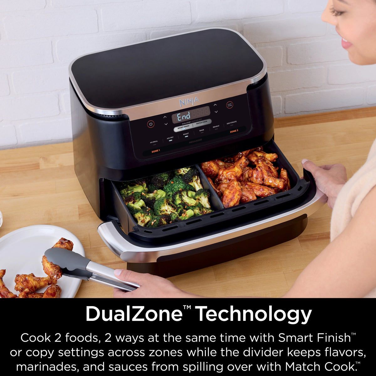 Ninja Foodi DualZone FlexBasket Air Fryer with 7-qt MegaZone