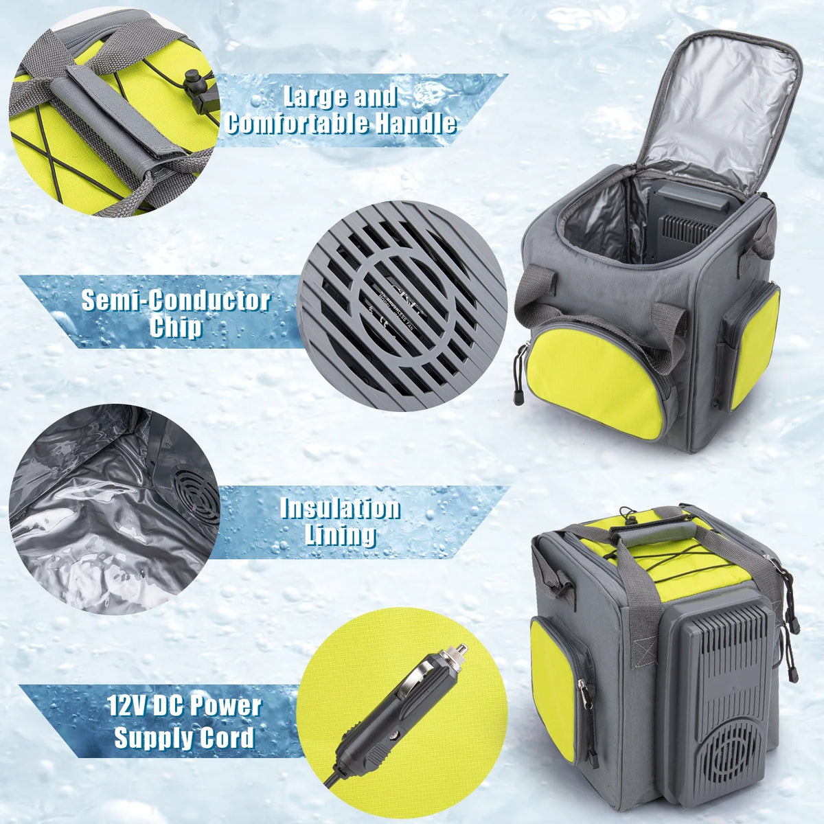 Paffenery 15 Quarts Car Cooler Plug in, 16L Small Electric Cooler, 12V Mini Car Fridge Portable Refrigerator for Camping