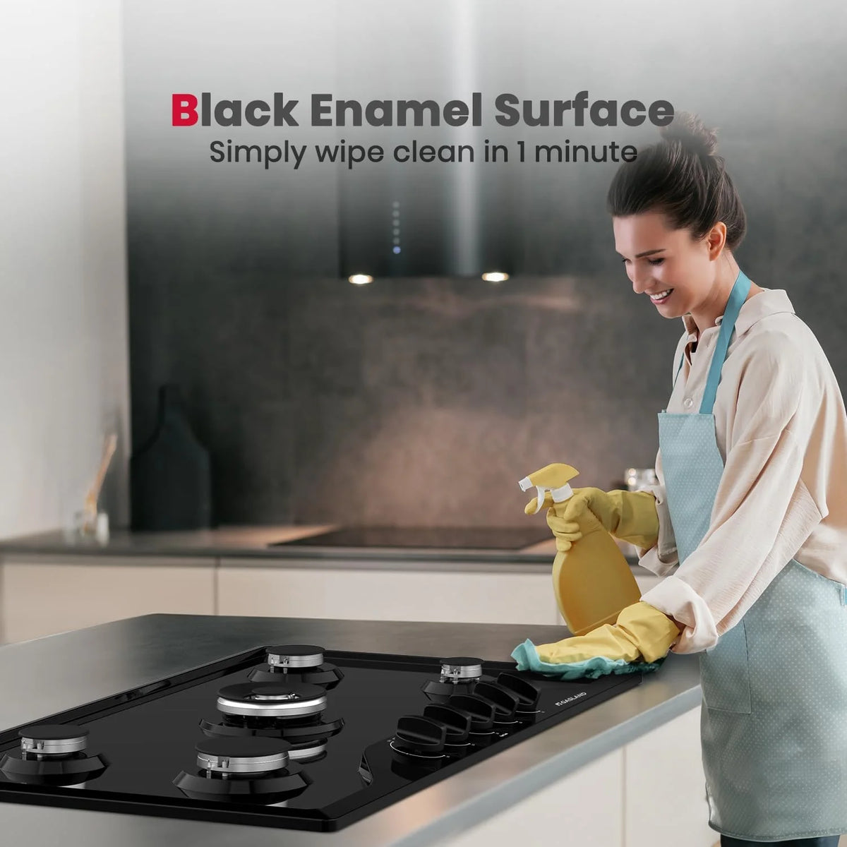 Gasland Chef 36 in. NG/LPG Convertible Gas Cooktop in Porcelain Enamel with 5-Burners