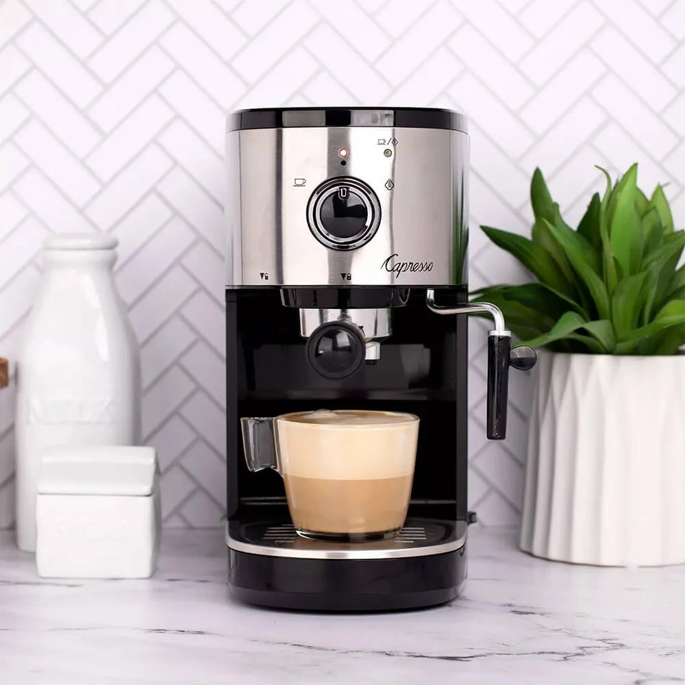 Capresso 12005 Compact Espresso and Cappuccino Machine - Black/Stainless