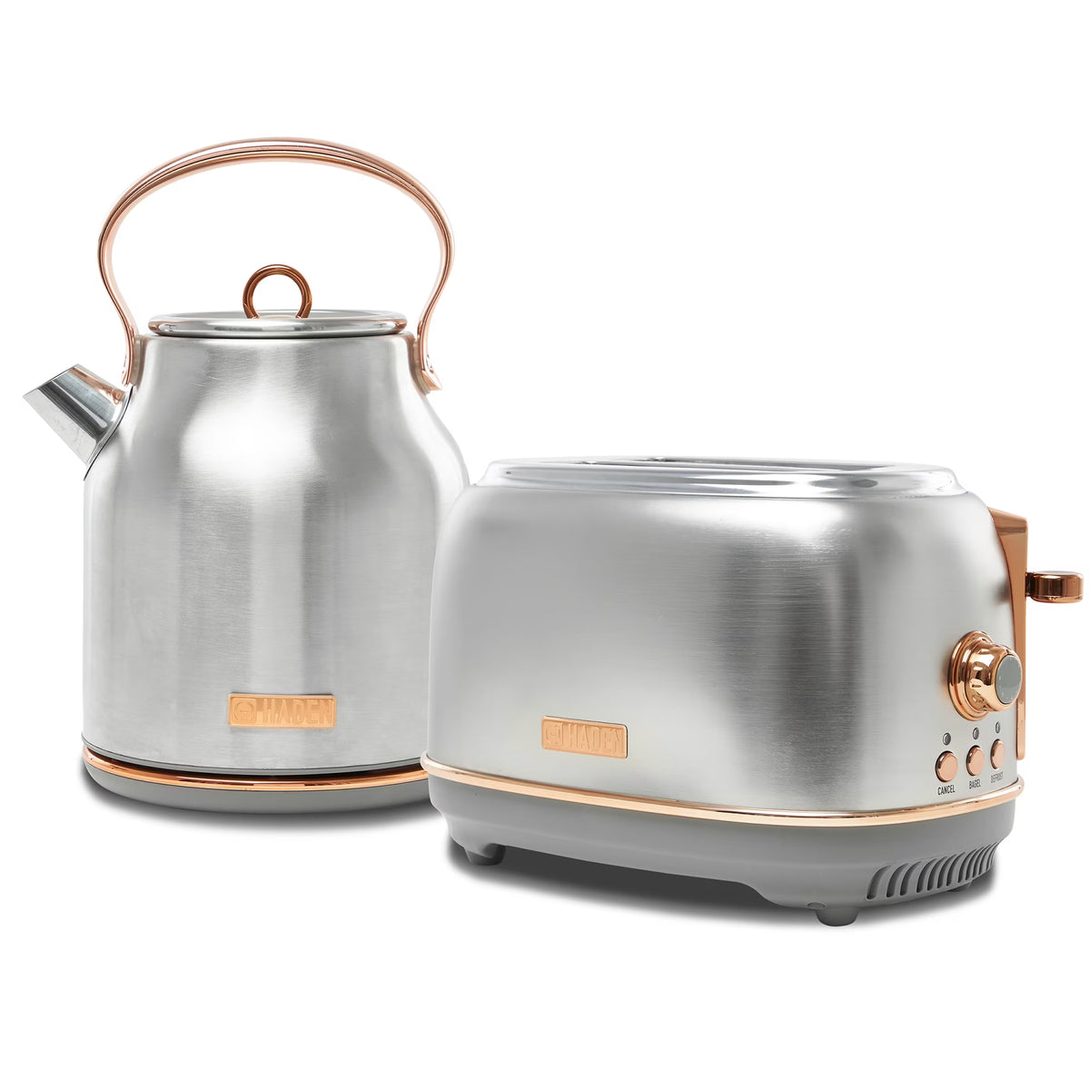 Haden Heritage 1.7 Liter Electric Kettle with 2 Slice Bread Toaster, White