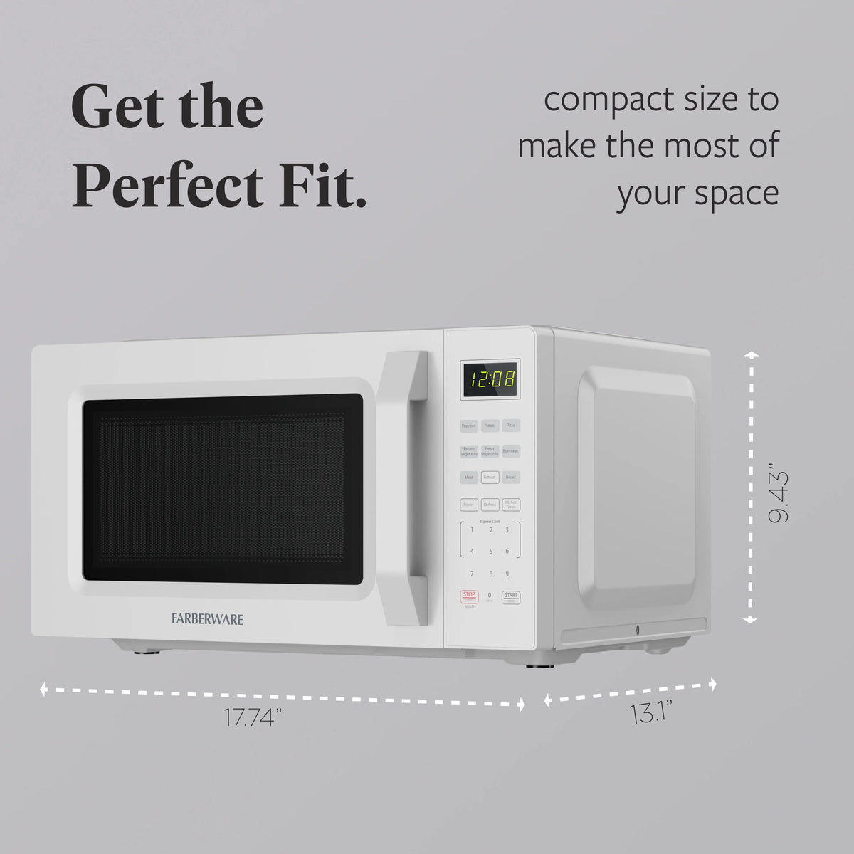 Farberware 1.1 Cu. Ft. 1000-Watt Compact Microwave Oven, Black