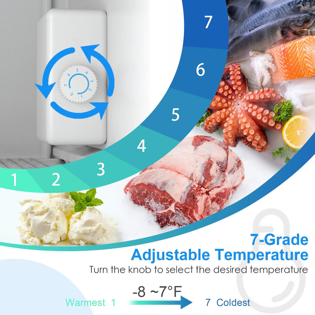 Giantex Compact Upright Freezer, Mechanical Control Freezer w/7 Grade Adjustable Thermostat