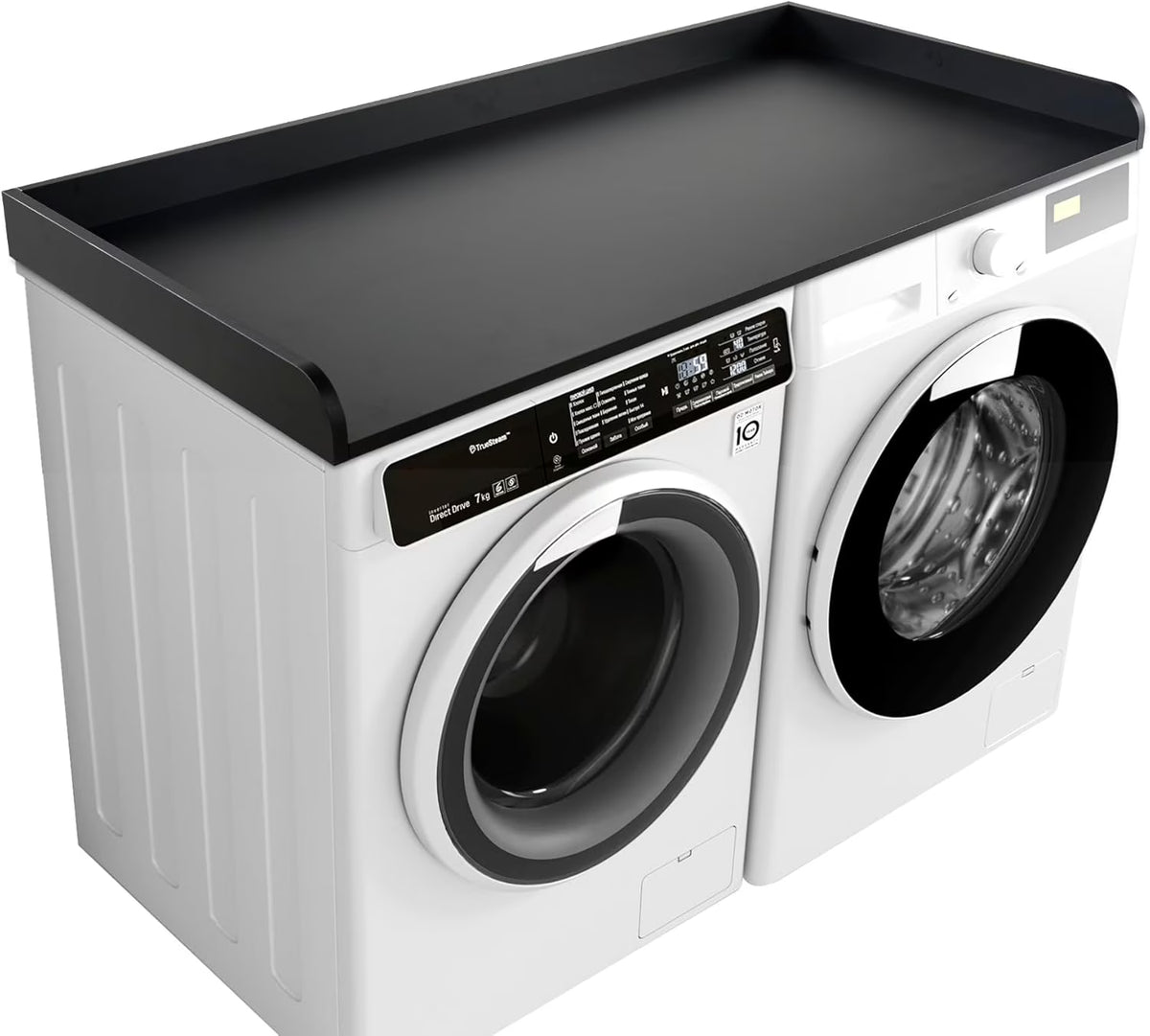 Kaboon Melamine Washer Dryer Countertop with Edge Rails �C Laundry Room Organization