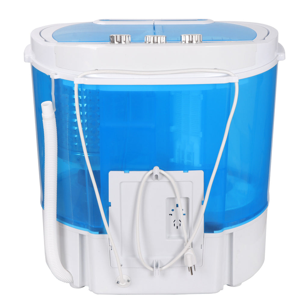 SuperDeal Compact Lightweight Twin Tub Washing Machine Top Load 6lbs Washer 4lbs Dryer