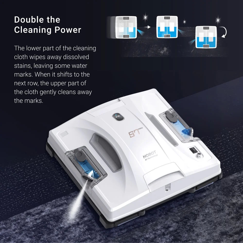 HOBOT S7 Pro Dual Mop Polish Hand Wiping Tec Window Cleaning Robot, App & Remote Control