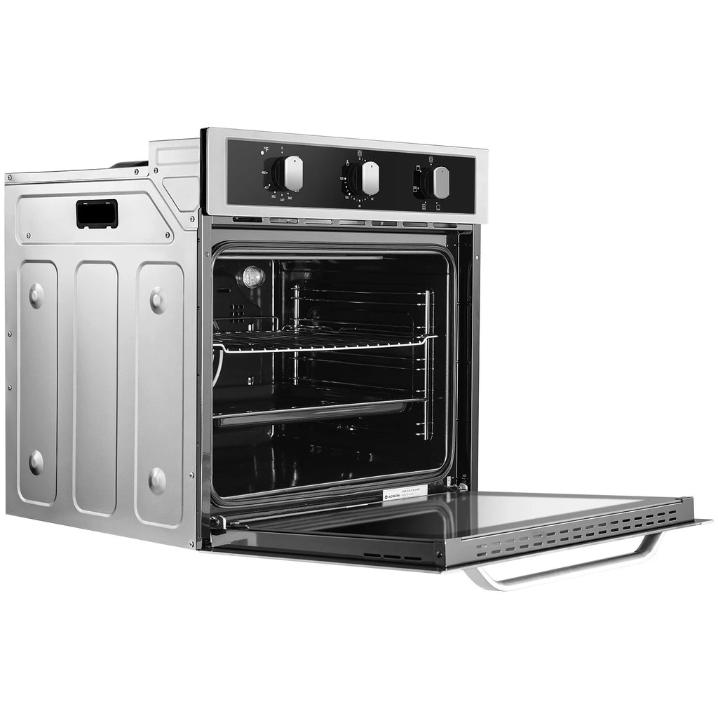 24" Single Wall Oven, Sunmaki 2.5 Cu. Ft. Built-in Electric Oven with 5 Cooking Functions, Mechanical Knobs Control