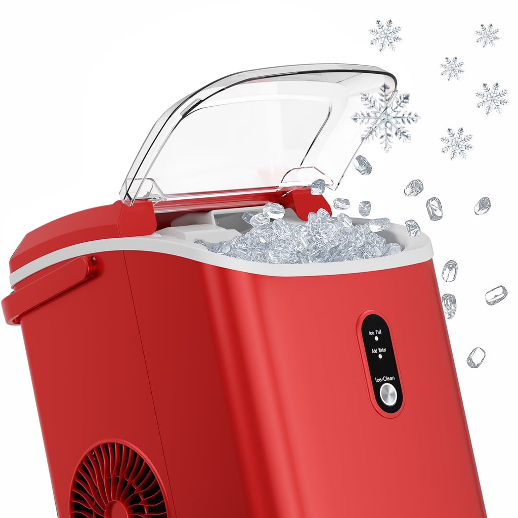 KISSAIR Nugget Ice Maker Countertop with Soft Chewable Pellet Ice, Portable Ice Machine with Handle, 35lbs/24H, Grey