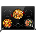 Sunmaki 30-Inch Electric Cooktop, 5-Burner Built-in Ceramic Glass Stove Top with Touch Control, 10600W