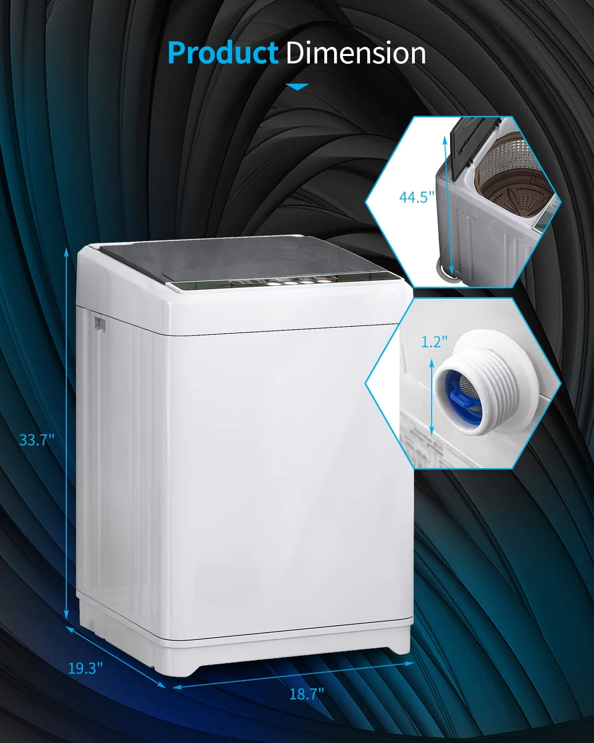 TABU Portable Washer and Dryer Set, 17.6LBS Compact Washing Machine & 13LBS Compact Dryer (Brown&White)