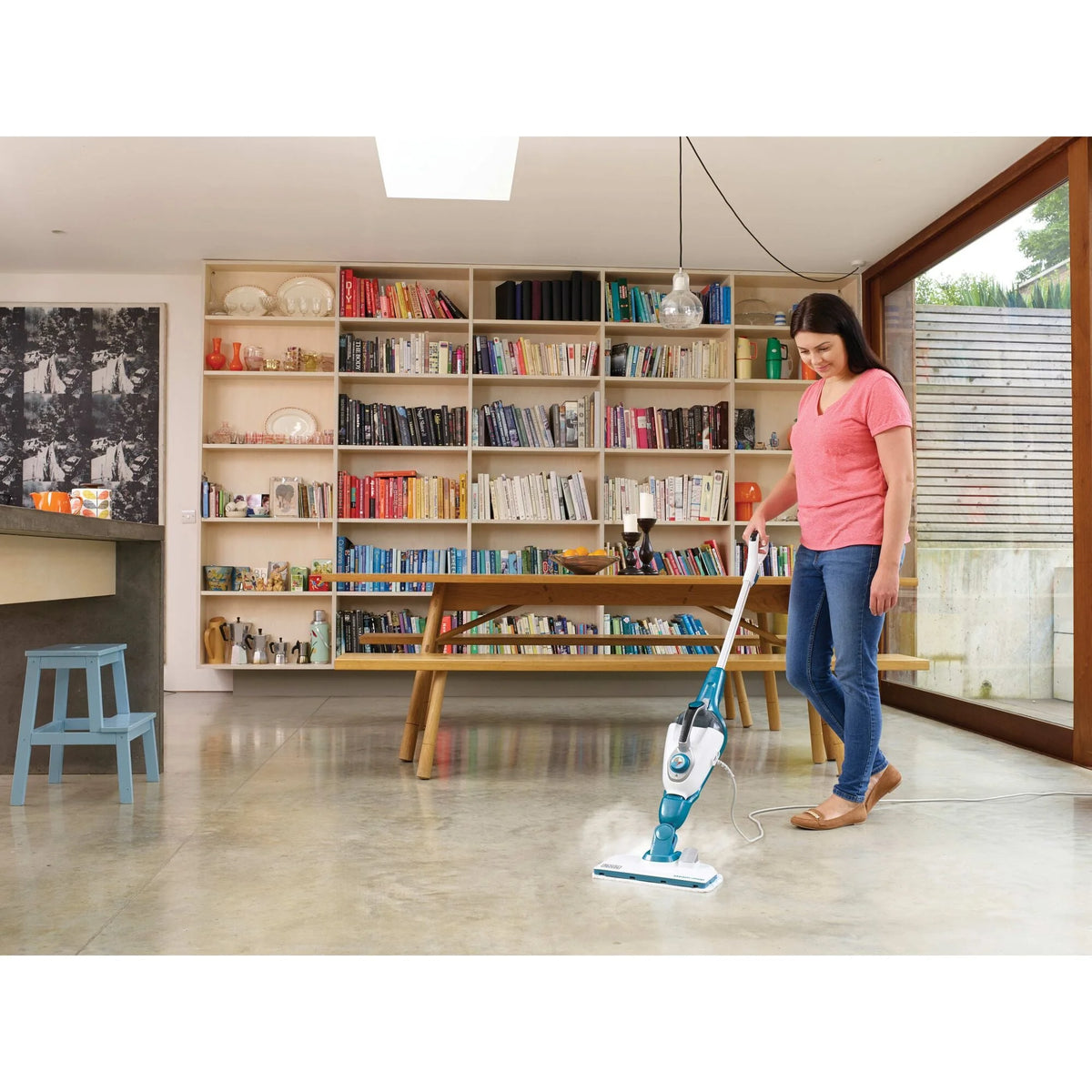 BLACK+DECKER Steam-Mop & Portable Steamer, 5-in-1, Corded, Convertible to Handheld, HSMC1321