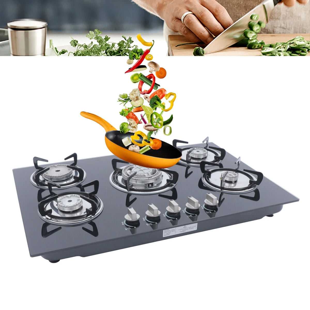 30" Stove Top Gas Cooktop Burner Kitchen Cooking LPG / Propane with 5 Burners