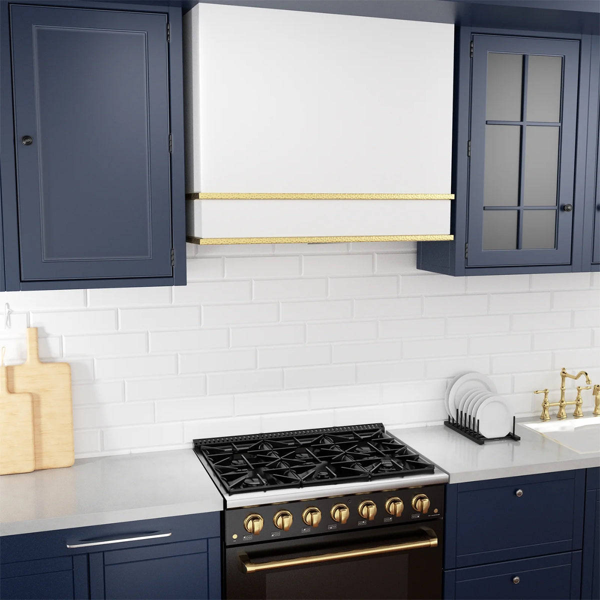 Akicon Range Hood 36 Inch, Ultra Quite Stainless Steel Kitchen Hood, Wall Mount Square Vent Hood with LED Light and Dishwasher-Safe Filters, Hood Vents for Kitchen, 3 Speeds, 600 CFM (AK-HS36HB-SWG)