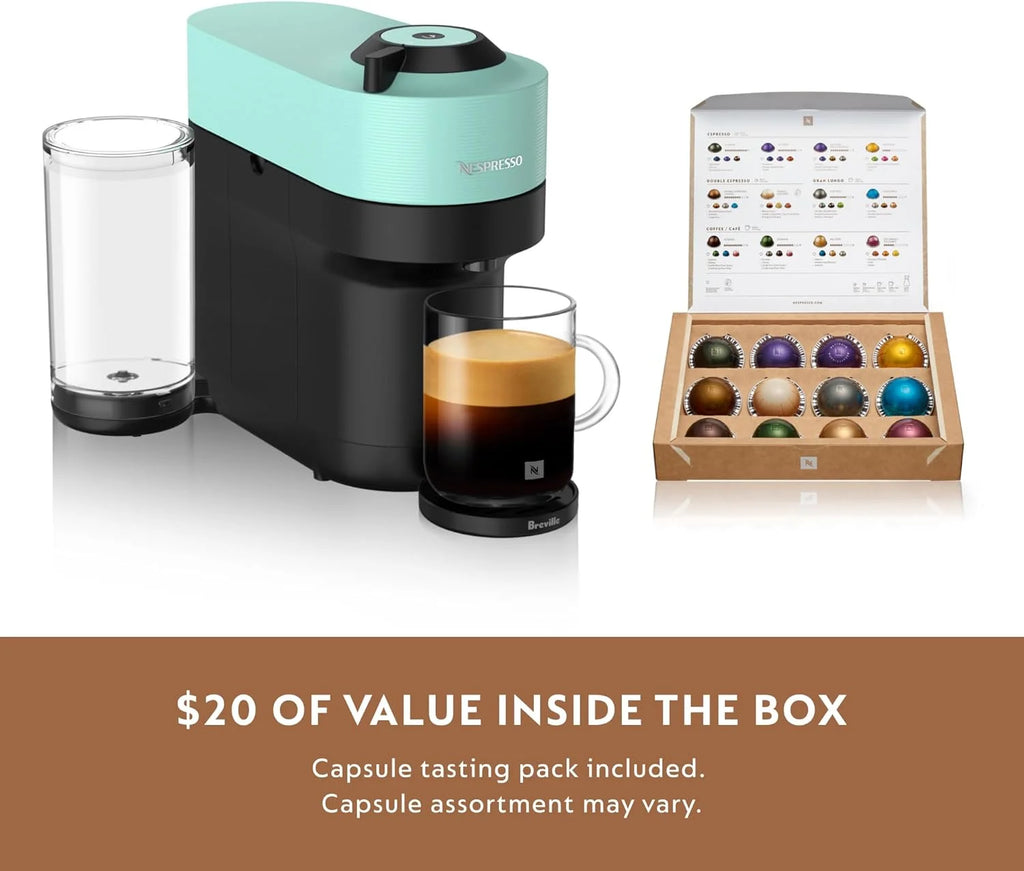 Nespresso Vertuo Pop+ Coffee and Espresso Maker by Breville, Aqua Mint
