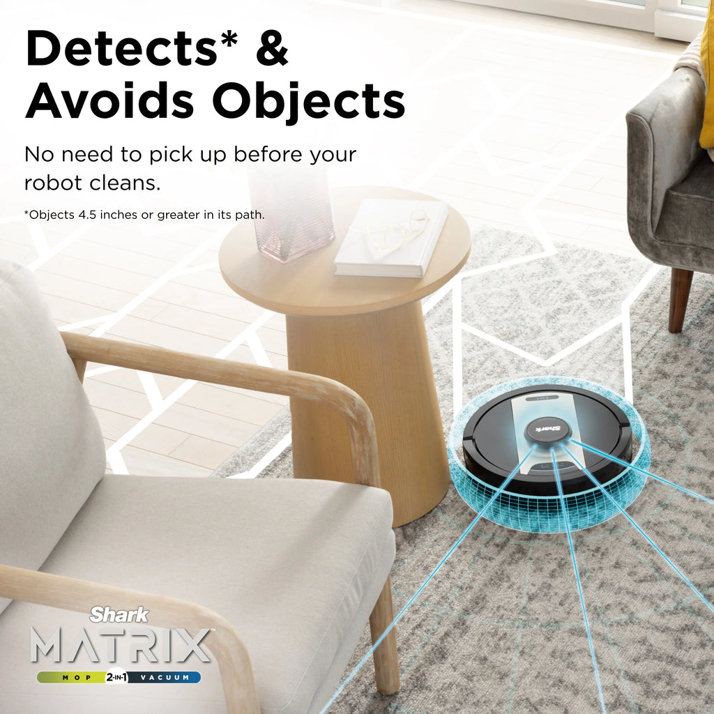 Shark? Matrix 2-in-1 Robot Vacuum & Mop with No Spots Missed on Carpets & Hard Floors, Home Mapping, RV2400WD