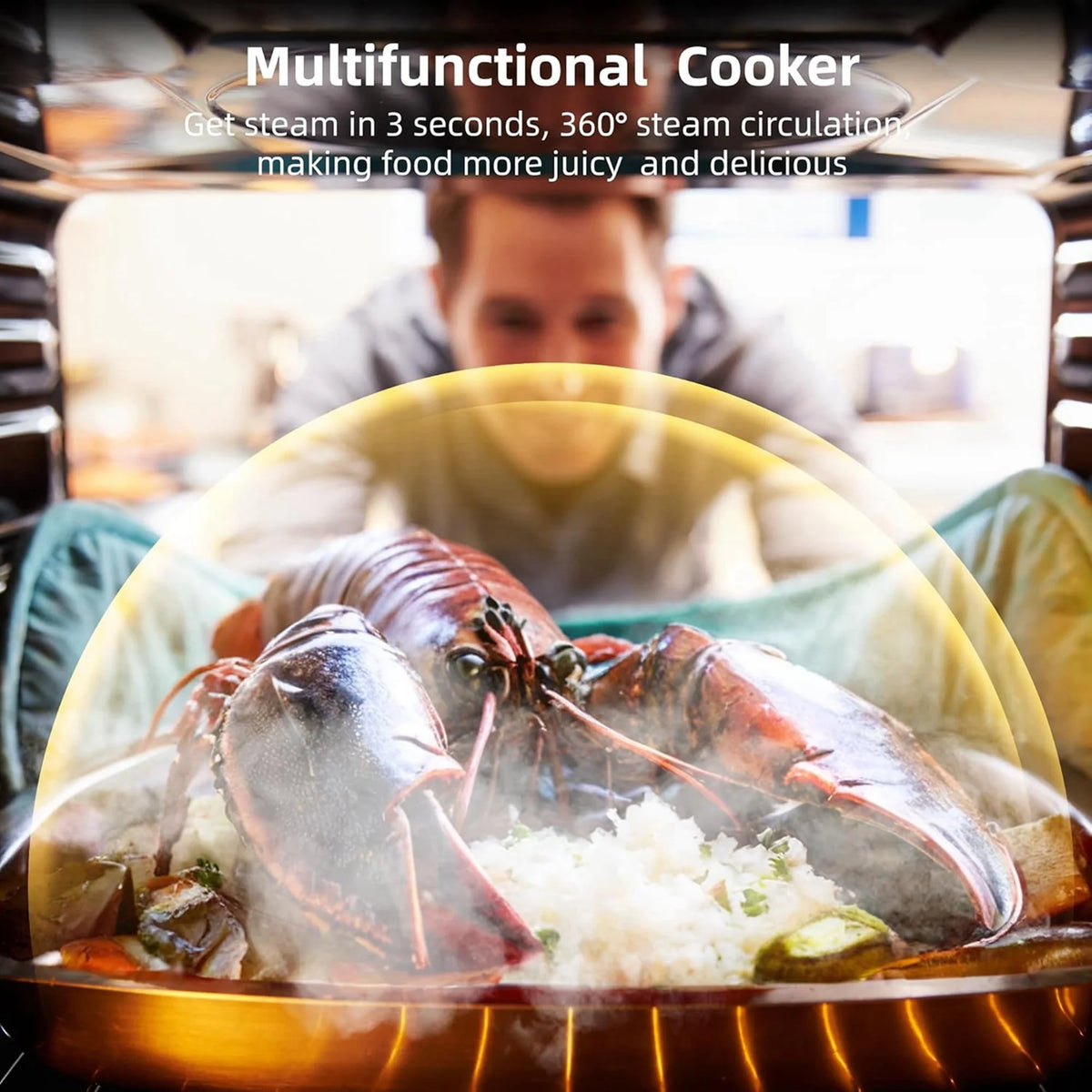 Aoile 24" Built-in Single Wall Convection Oven with 2.5 Cu.Ft. Capacity, 3000W Electric Oven with 11 Cooking Modes, Touch Control