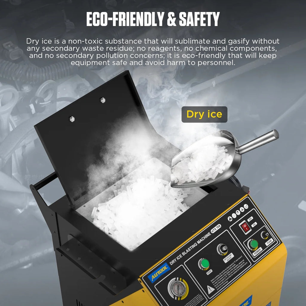 AUTOOL Automotive Dry Ice Cleaning Machine Car Engine Throttle Carbon Deposit Cleaner Exhaust Pipe Pressure Washer 110V/220V Dry Ice Blasting Clean Machine for All Cars, HTS705