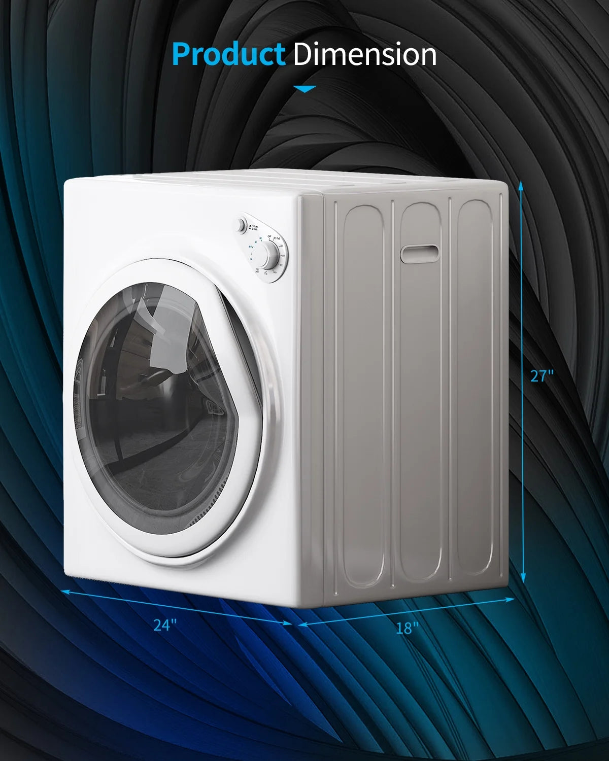TABU Portable Washer and Dryer Set, 19LBS Portable Washing Machine & 13LBS Compact Dryer (White)
