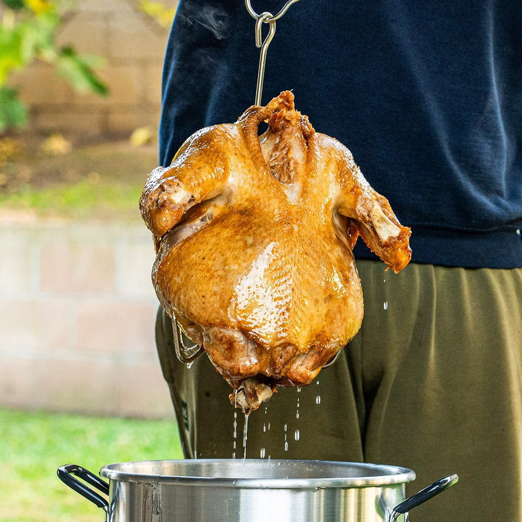 Barton 64 Qt. Aluminum Turkey Deep Fryer Pot With Injector Thermometer Kit and 100,000 BTU Outdoor Propane Stove Burner Stand for 28Lb Turkey, Outdoor Cooking Seafood Boiler Roaster Crawfish Boiling