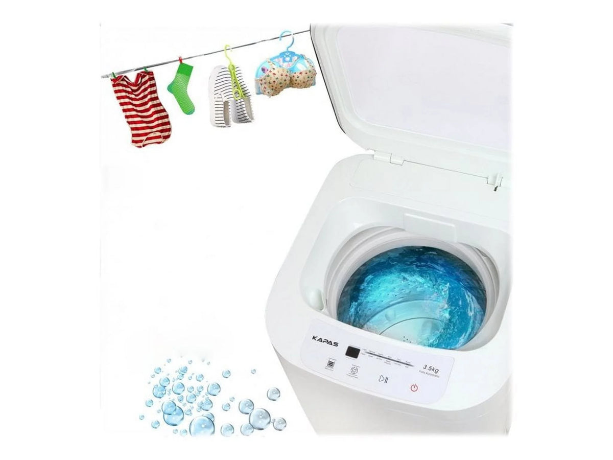 Compact Washing Machine, KAPAS Fully Automatic 2-in-1 Washer & Spin Dry Machine with 8 lbs Capacity Top Load Tub Washer