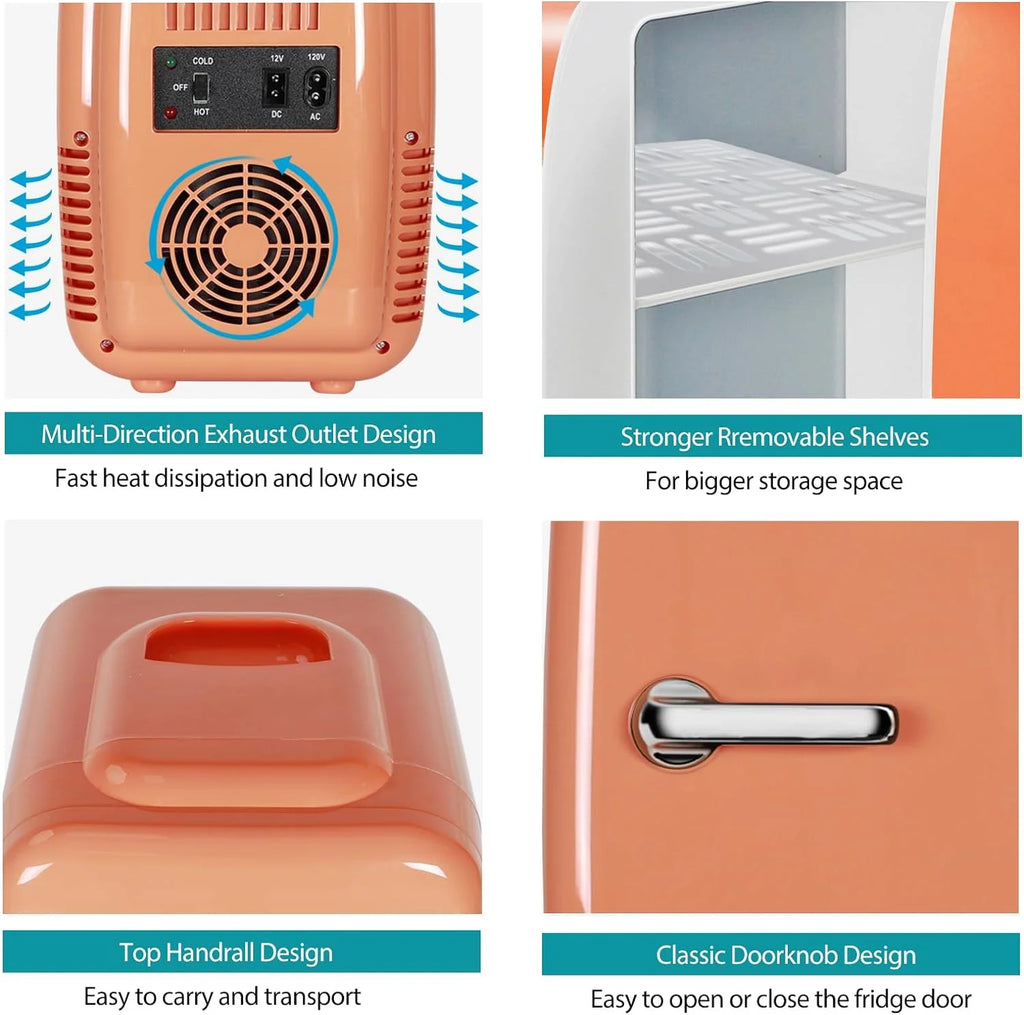 Fridge Portable Thermoelectric 4 Liter Cooler and Warmer for Skincare,  Friendly Beauty Fridge For Foods,Medications, Cosmetics, Breast Milk, Medications Home and Travel