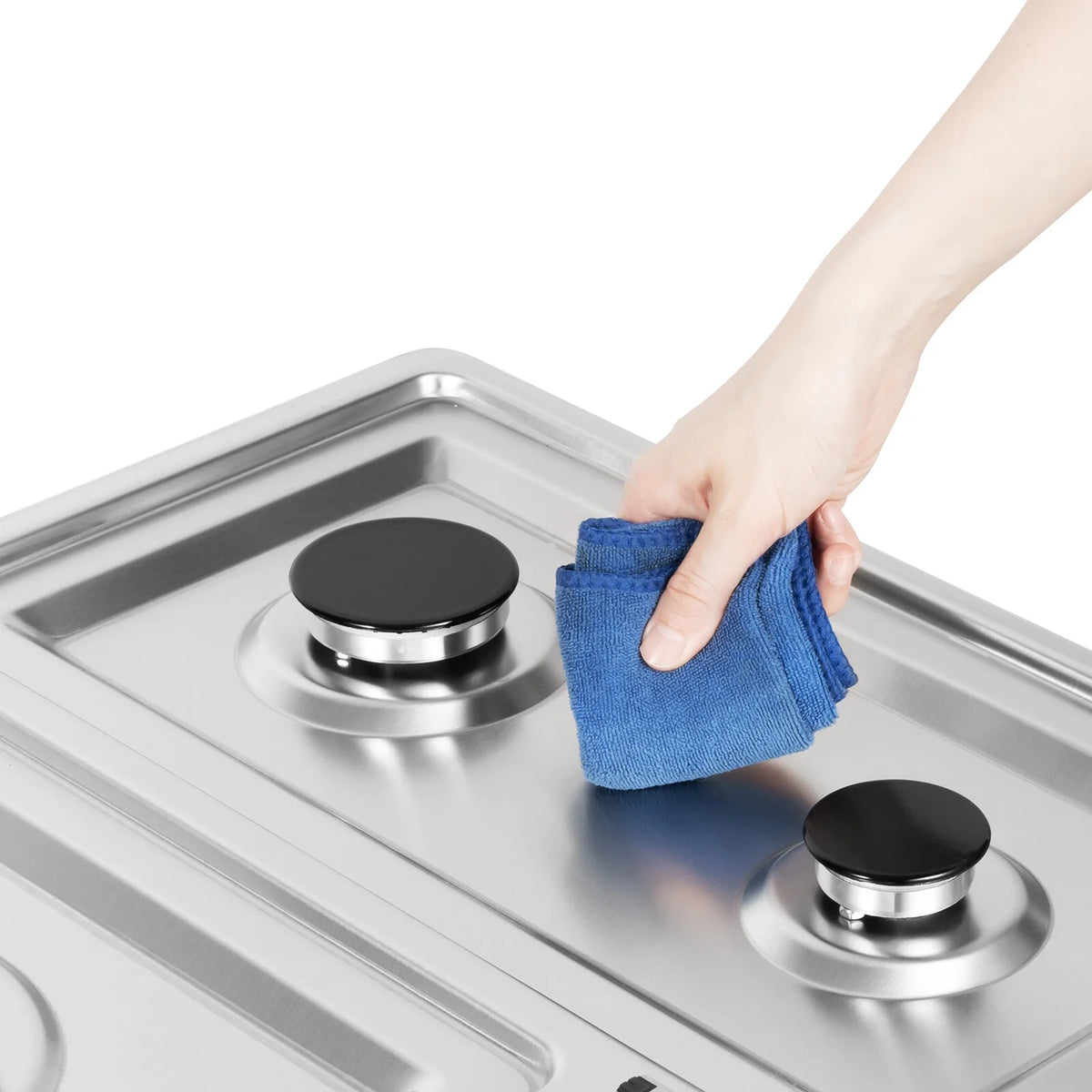 Stainless Steel 5-Burner Stove, Top Built-In Gas Propane Cooktop Stove for Restaurants
