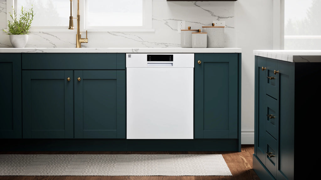 Kenmore 02214592 Built-in 24" Stainless Steel Tub Dishwasher, SmartWash, White, 34"H x 24"W x 25"D