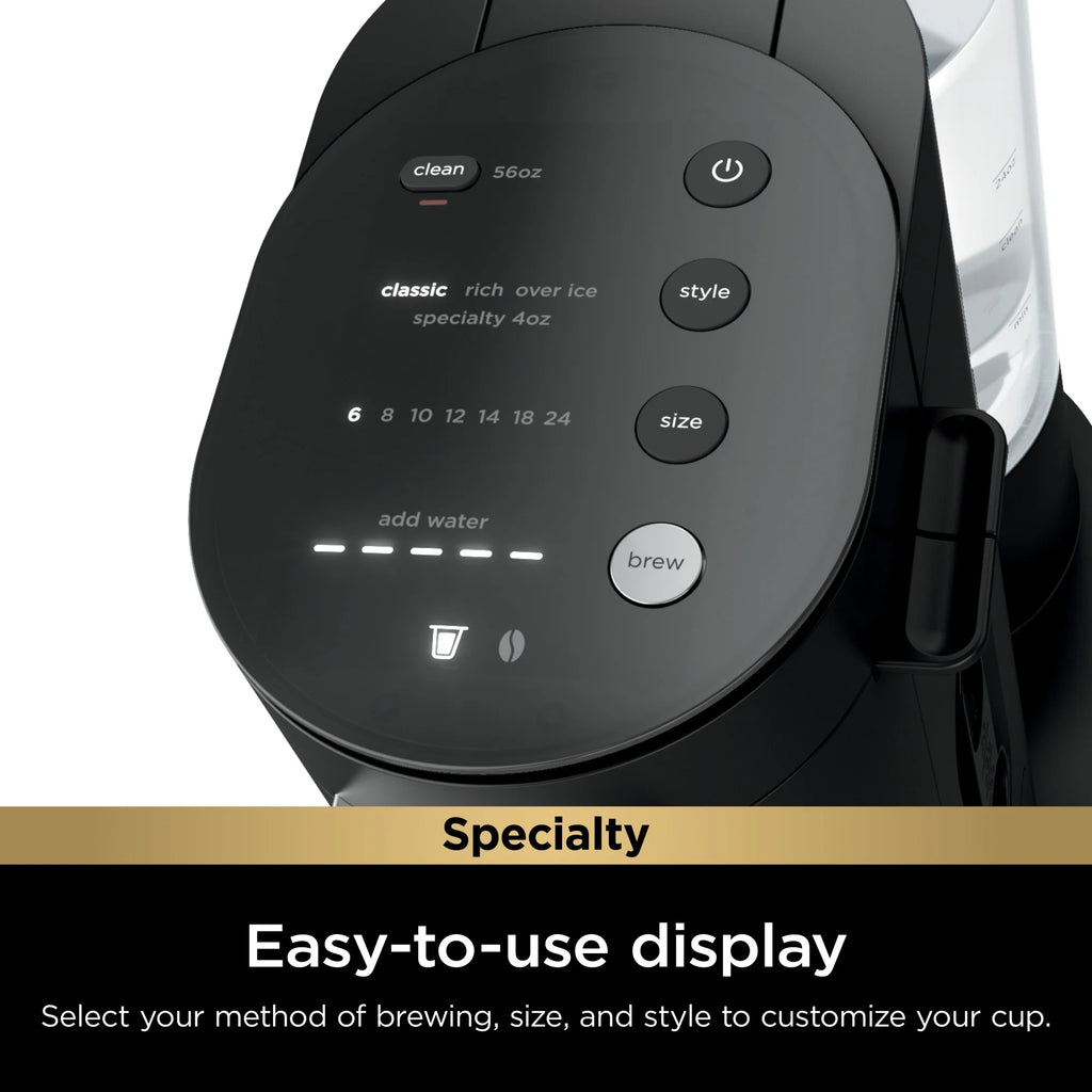 Ninja Pods & Grounds Specialty Single-Serve Coffee Maker with Integrated Milk Frother, Black, PB051