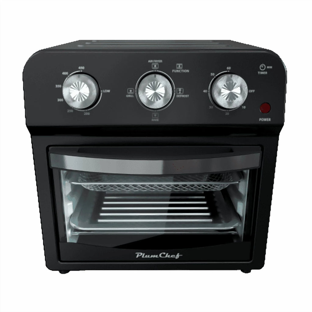 12.5 Quart Air Fryer Convection Toaster Oven, 1500W, 4 Cooking Modes, 7-in-1 Multifunction with Roast, Bake, Grill, Broil, Toast, Dehydrate, Defrost, Stainless Steel, Black